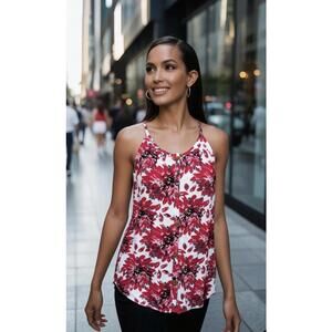 SPLENDID Women's Floral Swing Sleeveless Tank In Red-Size Small